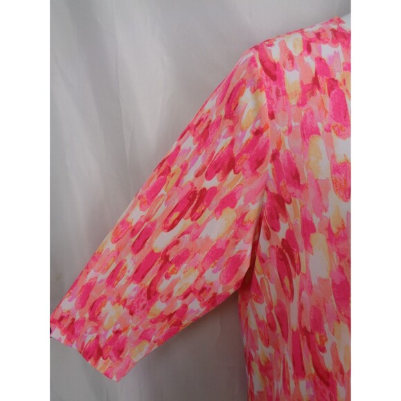 Susan Graver Pink Liquid Knit Asymmetric Hem Top Blouse Plus Size 1X - Picture 6 of 12